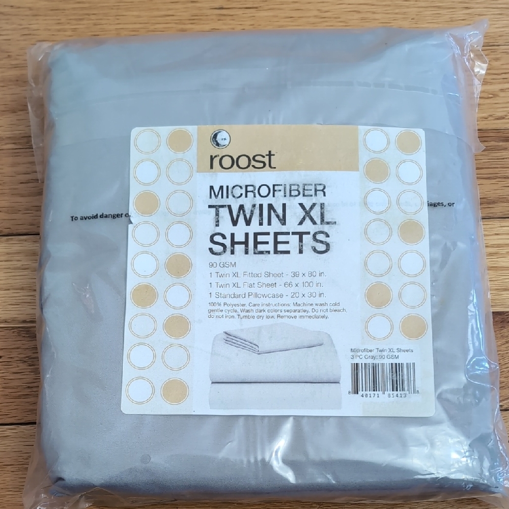 Microfiber Twin XL Sheets - Gray